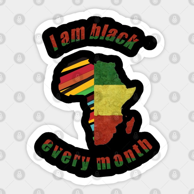 I'm black every month Sticker by BEZZAIM
